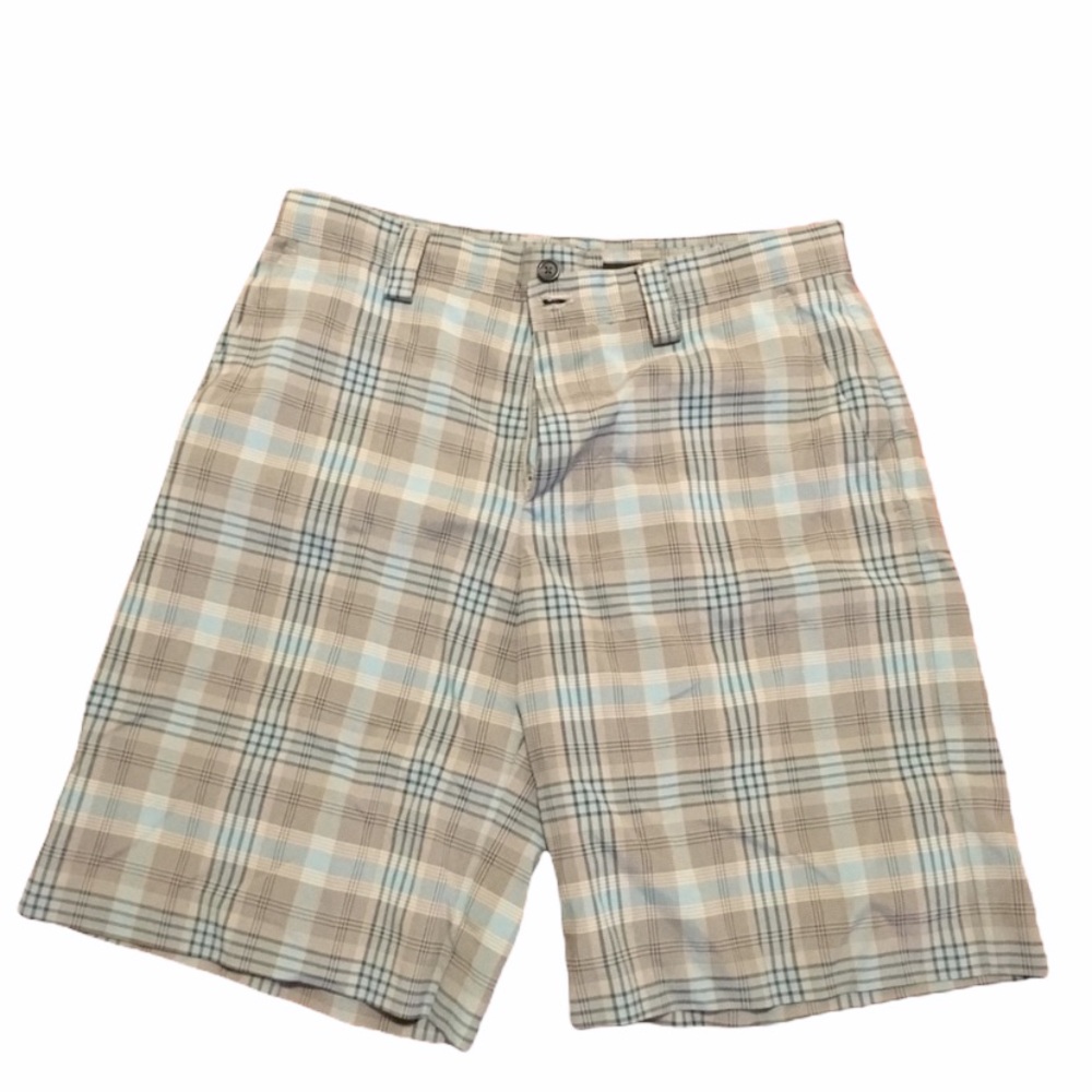 IZOD blue/grey plaid performx golf shorts W30 New